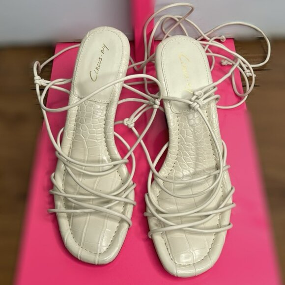 Circus NY By Sam Edelman Blanche Lace Up Sculpted Heel Sandals size 8.5 - Picture 3 of 6